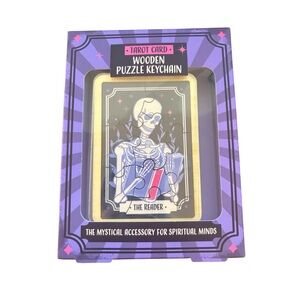 Tarot Card Wooden Puzzle Keychain
